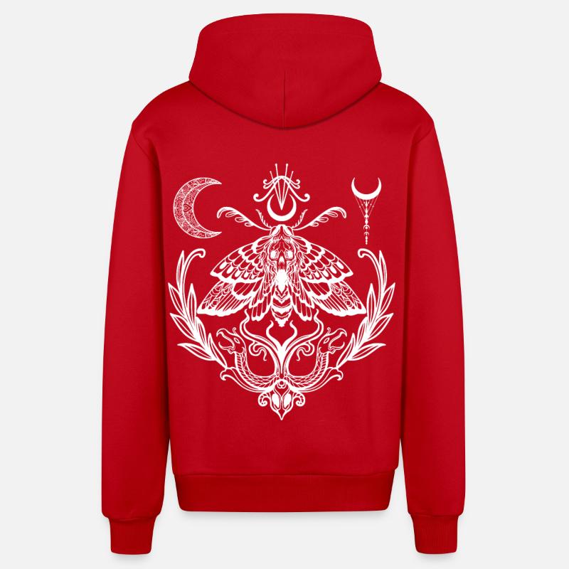 Conception Wicca. - Veste à capuche bio décontractée fabriquée en UE - rouge