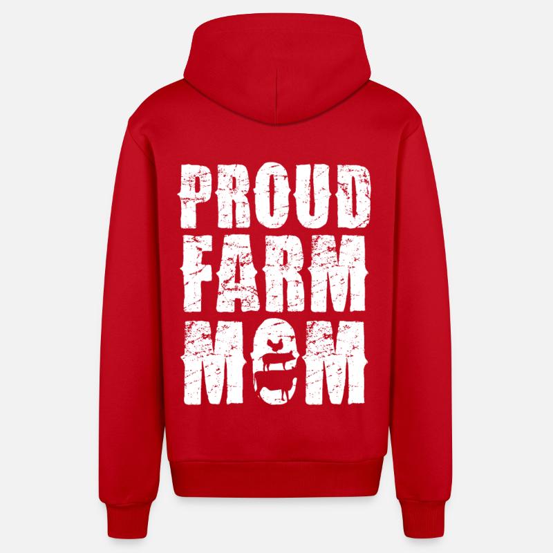 Déclaration de Proud Farm Mama - Veste à capuche bio décontractée fabriquée en UE - rouge