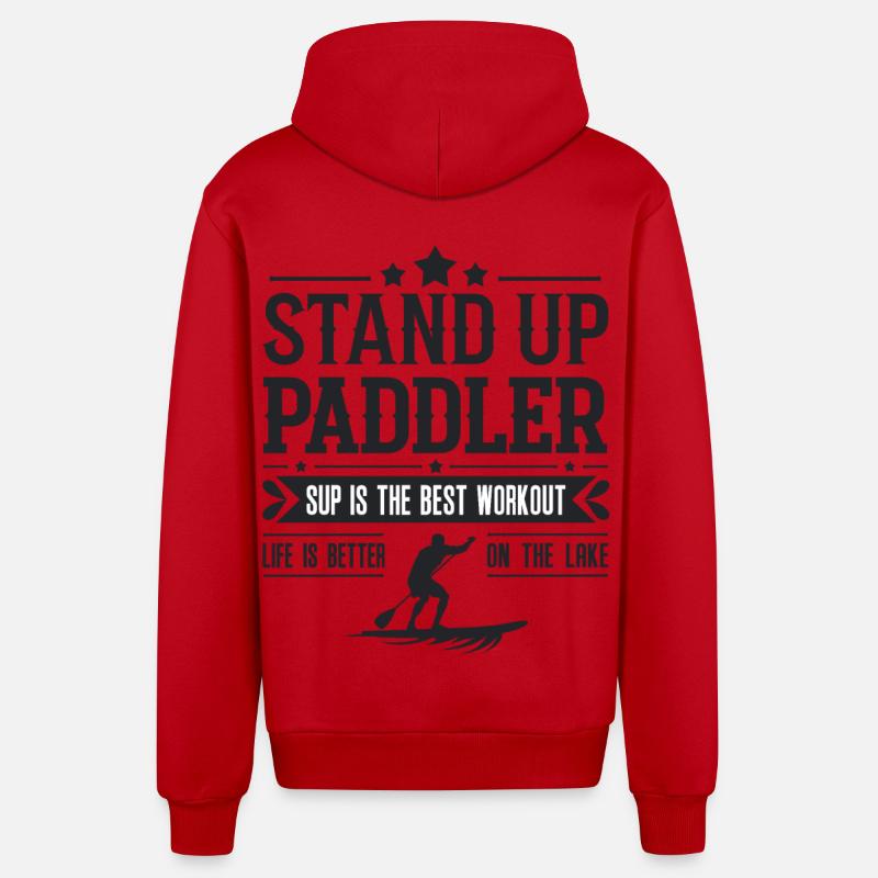 Stand Up Paddler - Veste à capuche bio décontractée fabriquée en UE - rouge