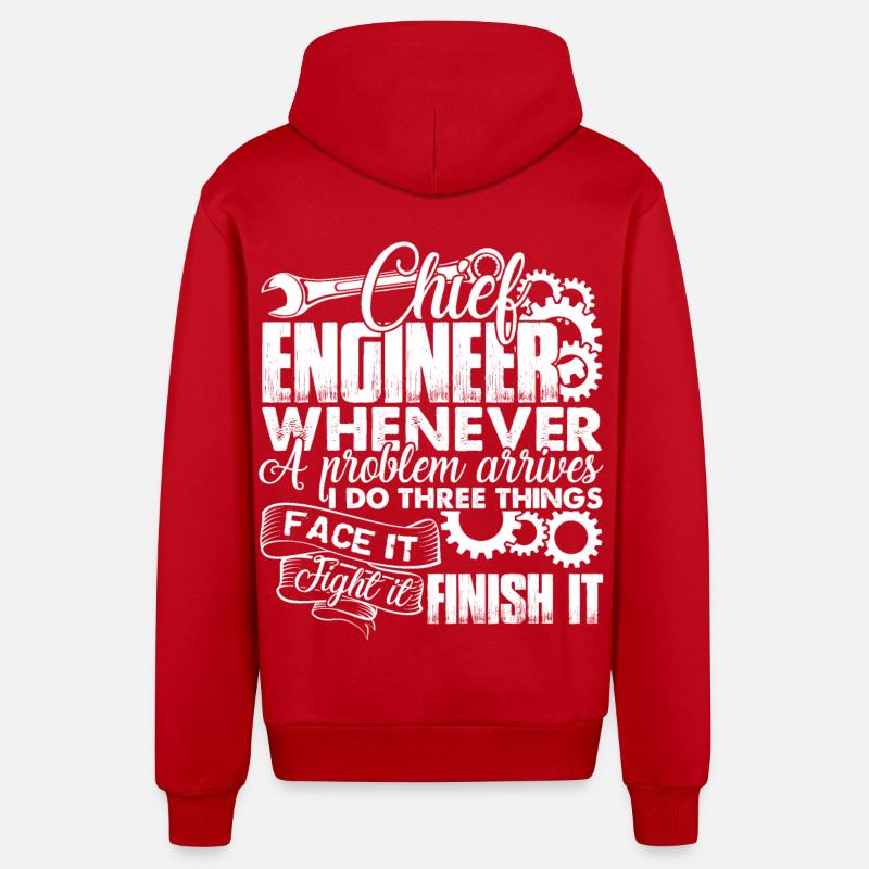 Chief Engineer Solves Problem - Organic Relaxed Hooded Jacket Made in EU - red