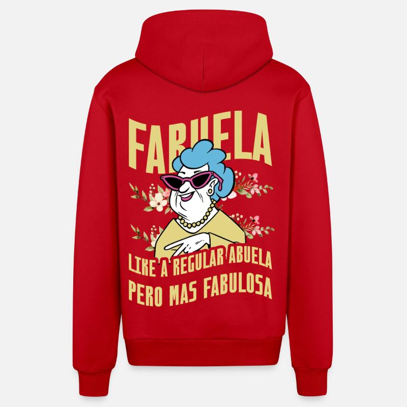 Fabuela - Veste à capuche bio décontractée fabriquée en UE - rouge