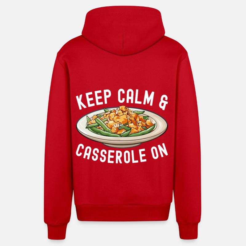 Casserole de haricots verts - Veste à capuche bio décontractée fabriquée en UE - rouge