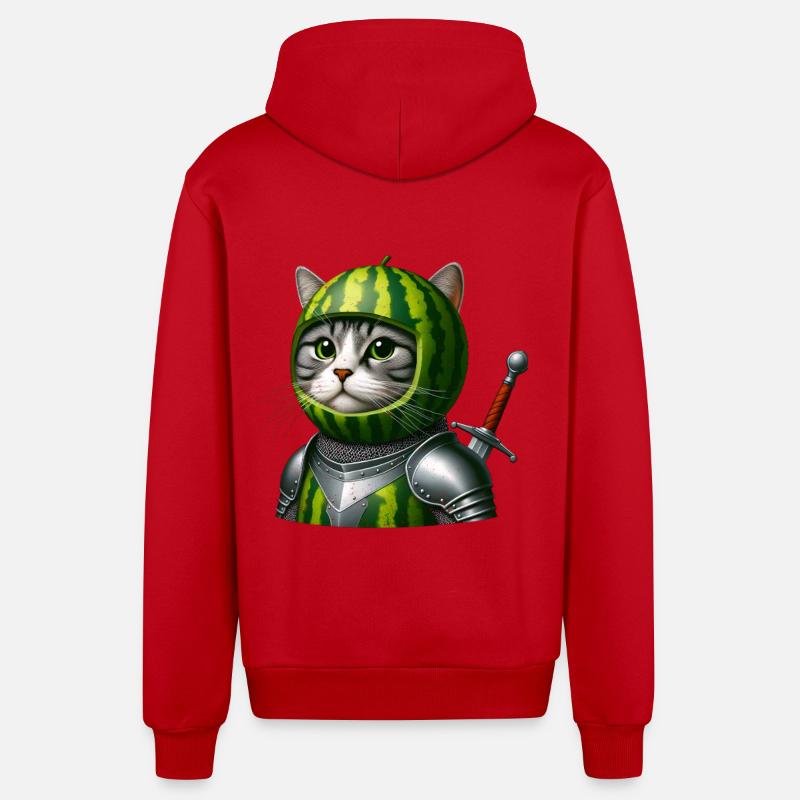 Chevalier chat pastèque - Veste à capuche bio décontractée fabriquée en UE - rouge