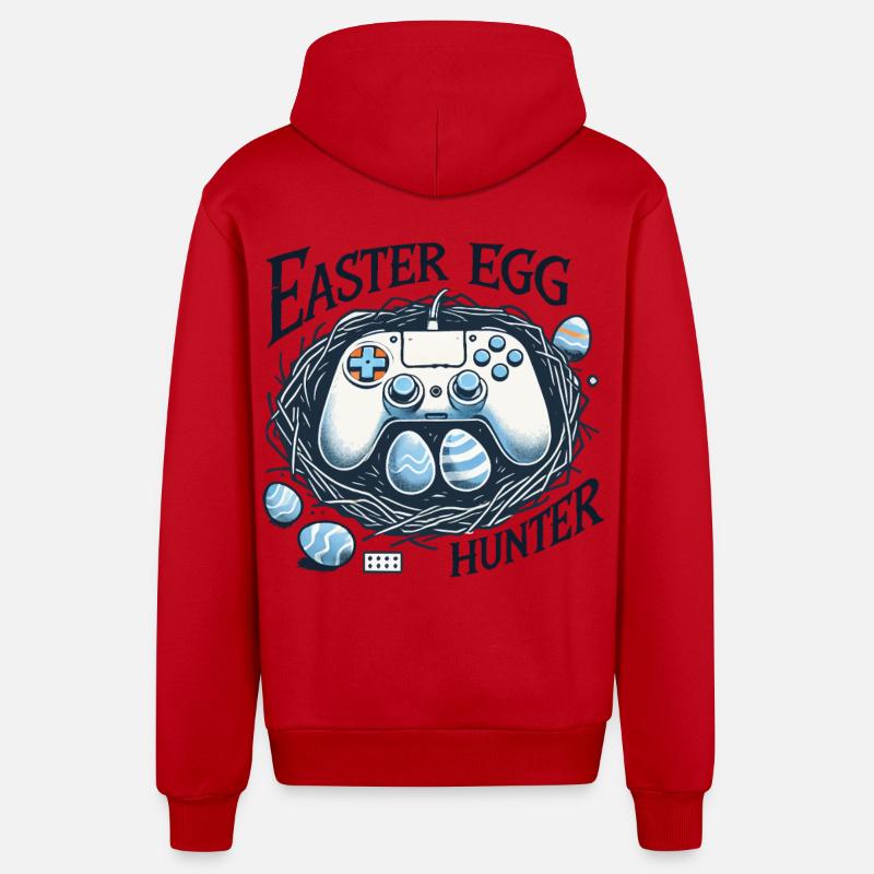 Gaming Osterei Jäger Controller Design - Organic Relaxed Kapuzenjacke Made in EU - Rot