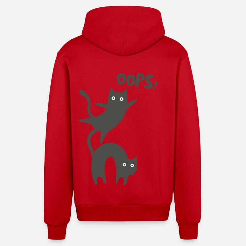 OOPS! - Veste à capuche bio décontractée fabriquée en UE - rouge