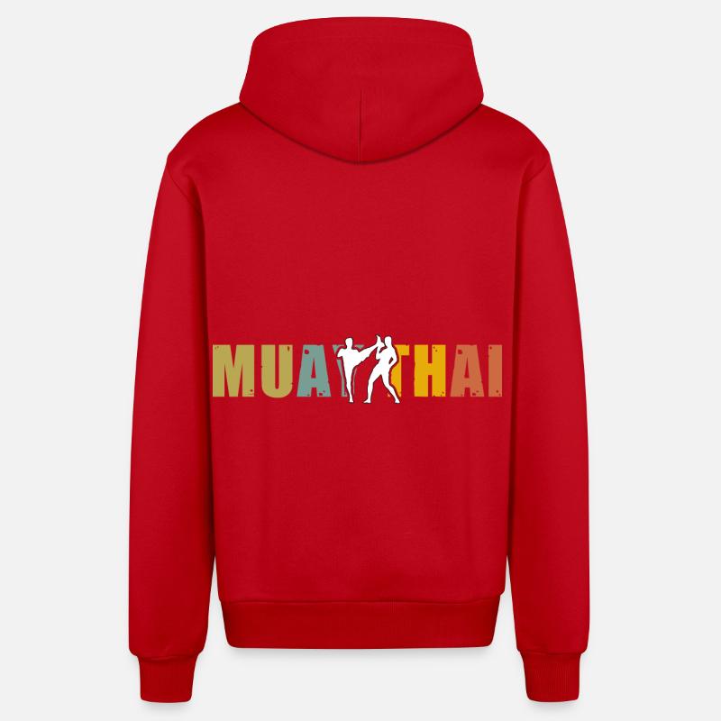 Muay Thaï - Veste à capuche bio décontractée fabriquée en UE - rouge