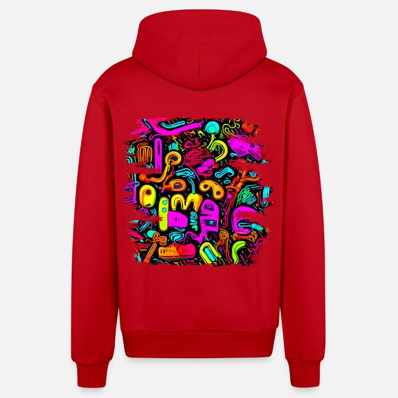 Neon Stil UV House Style - Veste à capuche bio décontractée fabriquée en UE - rouge