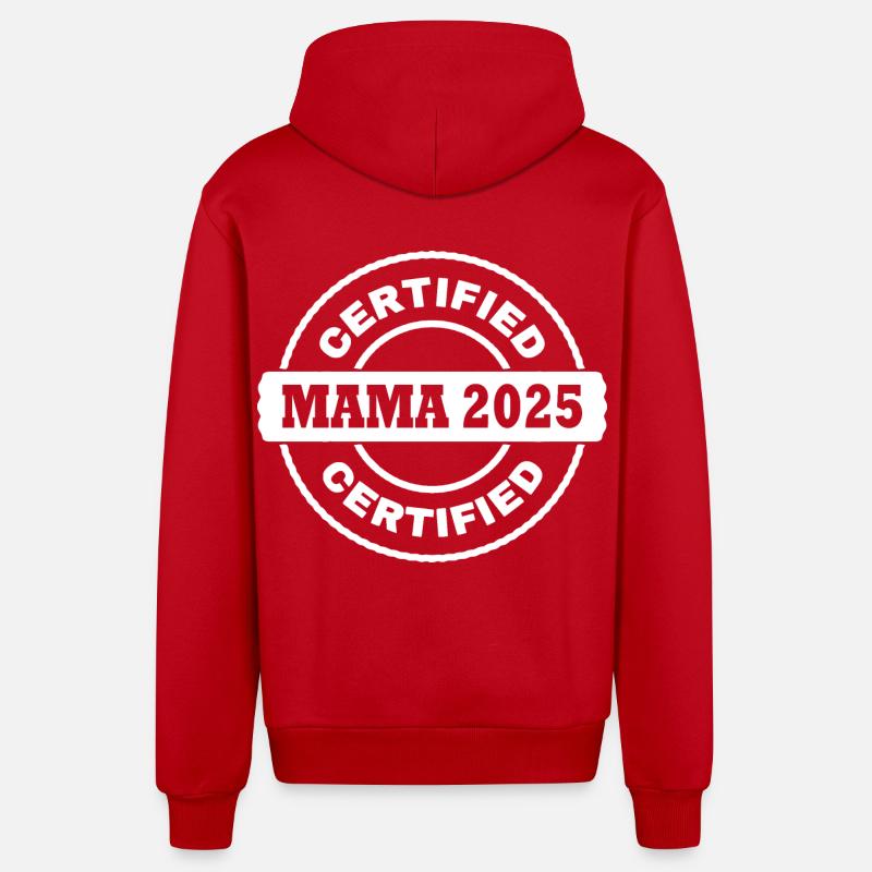 Mama 2025 - Veste à capuche bio décontractée fabriquée en UE - rouge