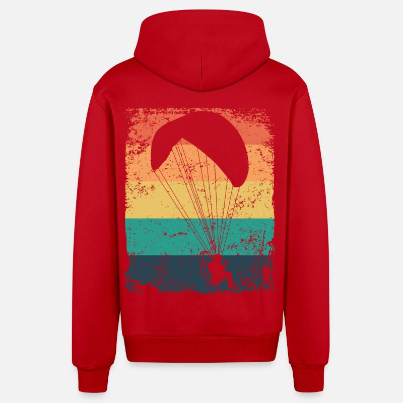 Parapente motorisé Paramoteur Paramoteur - Veste à capuche bio décontractée fabriquée en UE - rouge