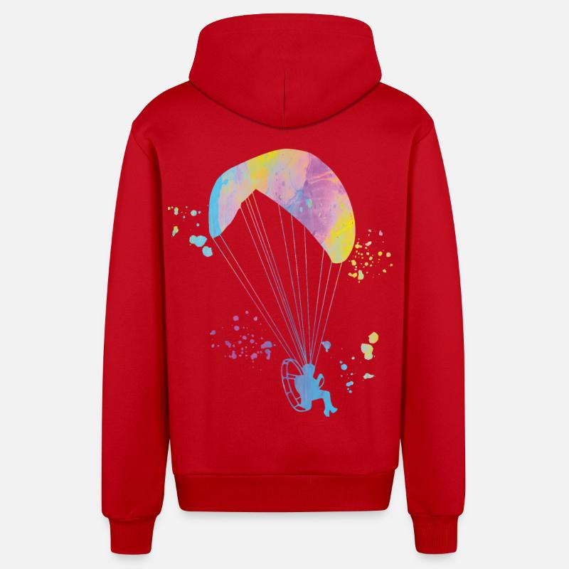 Parapente motorisé Paramoteur Paramoteur - Veste à capuche bio décontractée fabriquée en UE - rouge