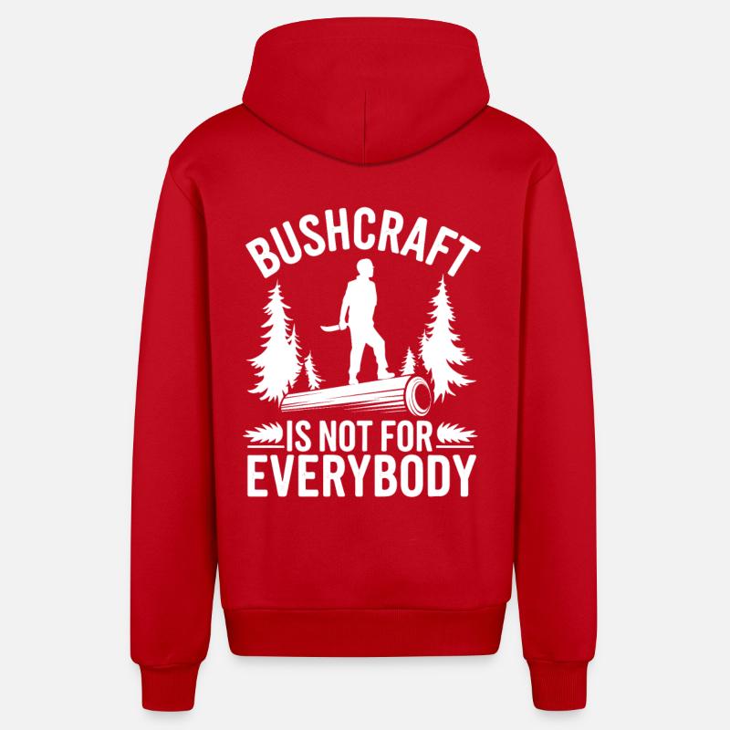 Bushcraft - Veste à capuche bio décontractée fabriquée en UE - rouge