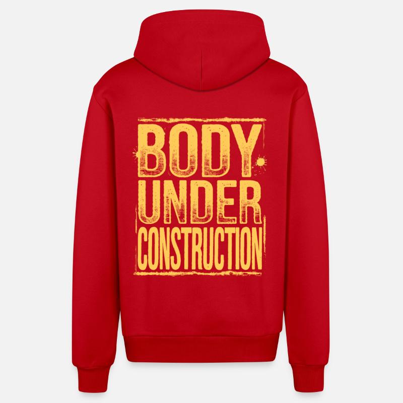 Body Under Construction - Organic Relaxed Kapuzenjacke Made in EU - Rot