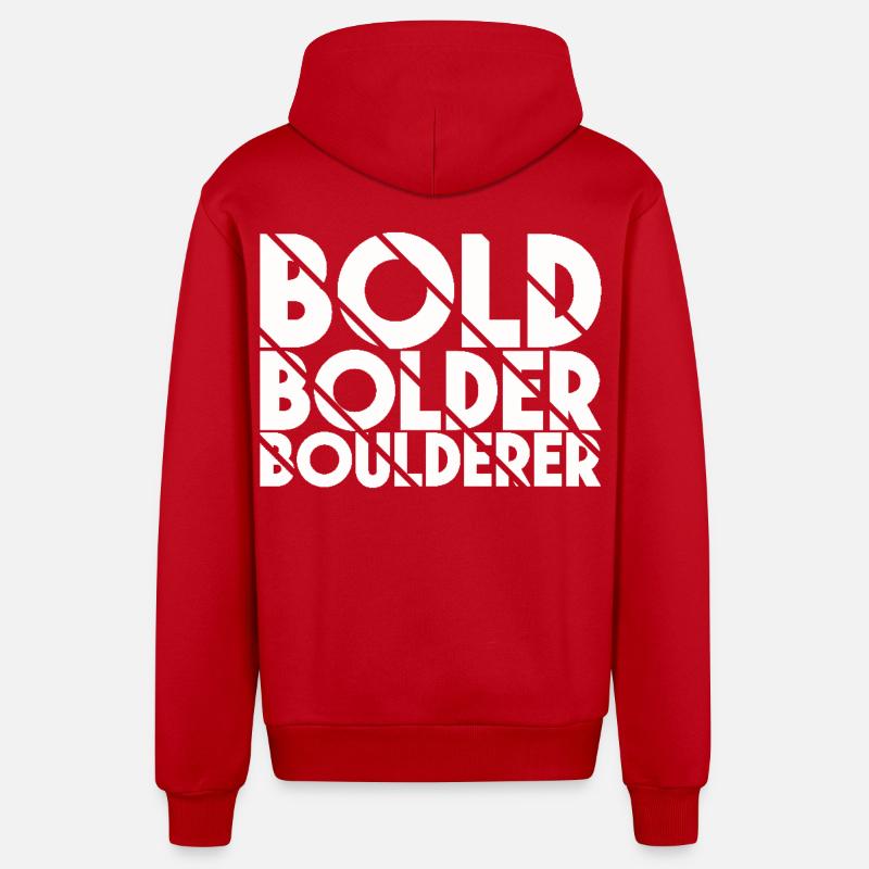 Bloc Bold Bolder Boulderer - Veste à capuche bio décontractée fabriquée en UE - rouge