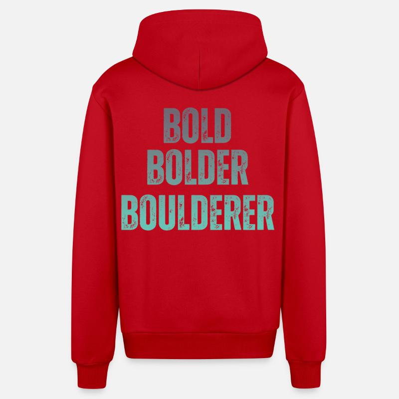 Bloc Bold Bolder Boulderer - Veste à capuche bio décontractée fabriquée en UE - rouge