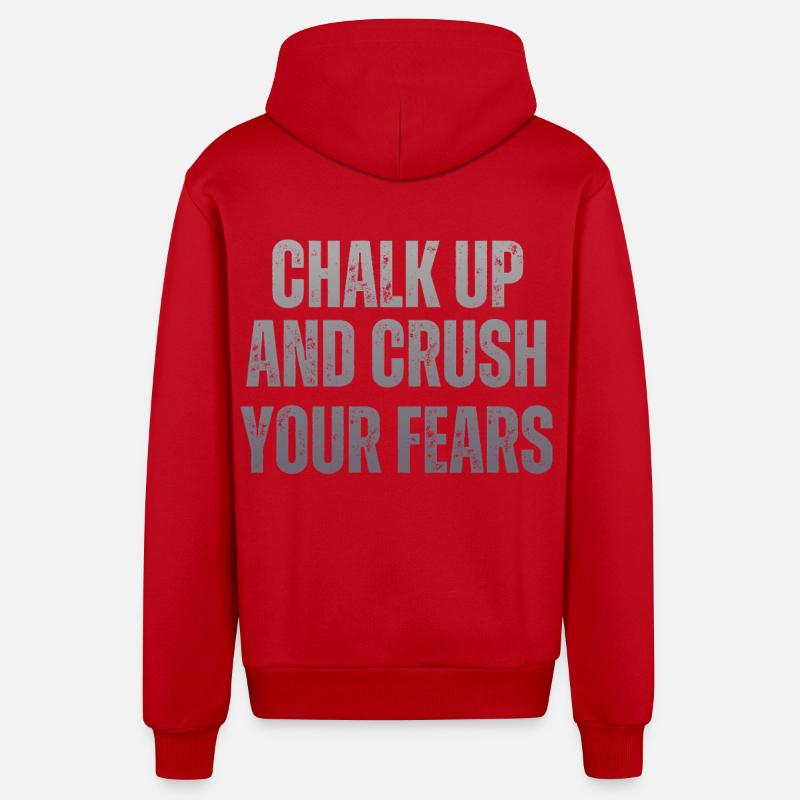 Bloc Chalk Up Boulderer - Veste à capuche bio décontractée fabriquée en UE - rouge