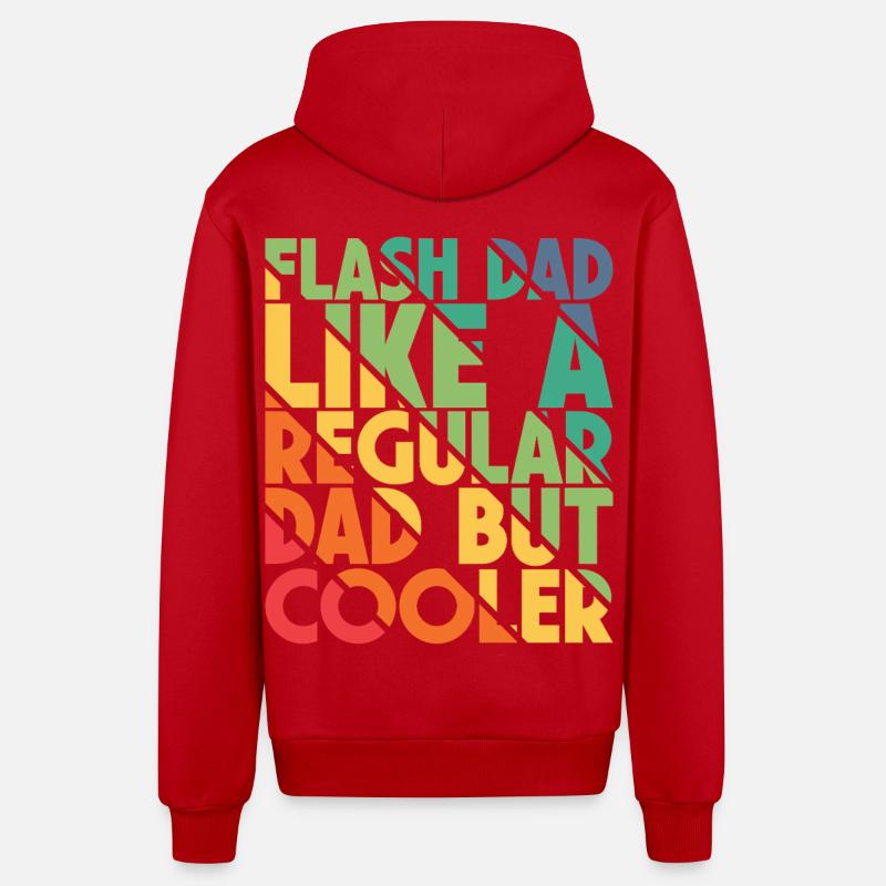 Bloc Flash Papa Boulderer - Veste à capuche bio décontractée fabriquée en UE - rouge