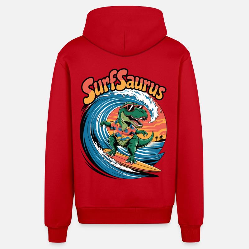 Surfsaure - Veste à capuche bio décontractée fabriquée en UE - rouge