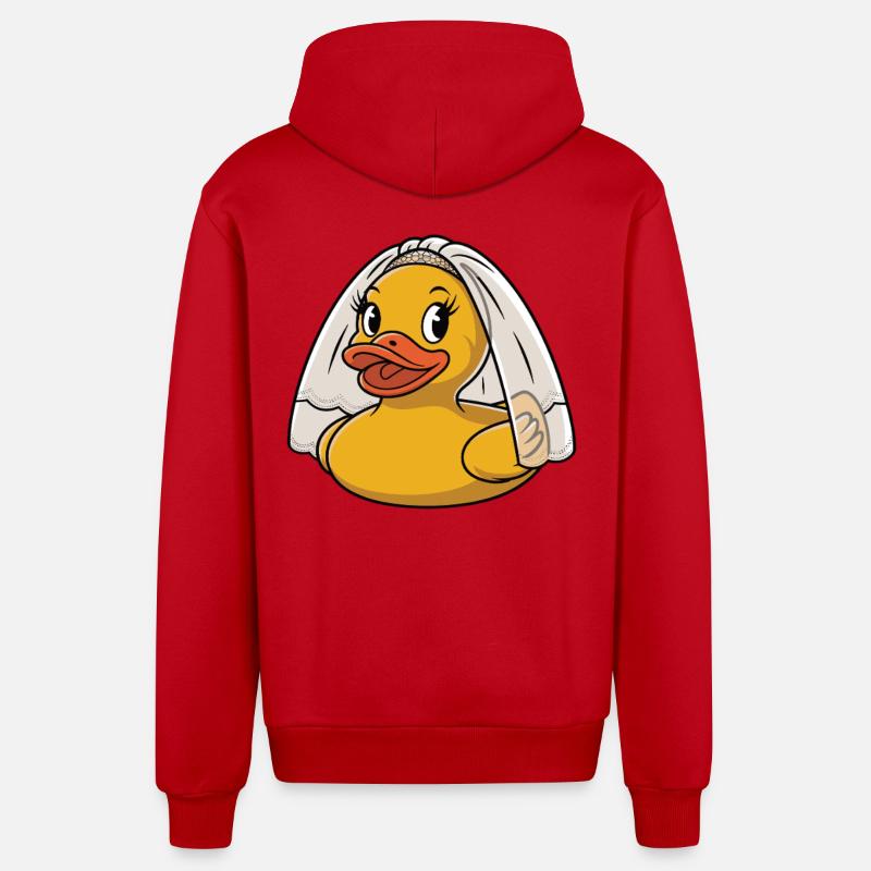 Rubber Duck Bride - Veste à capuche bio décontractée fabriquée en UE - rouge