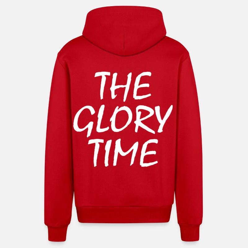 The glory time - Veste à capuche bio décontractée fabriquée en UE - rouge