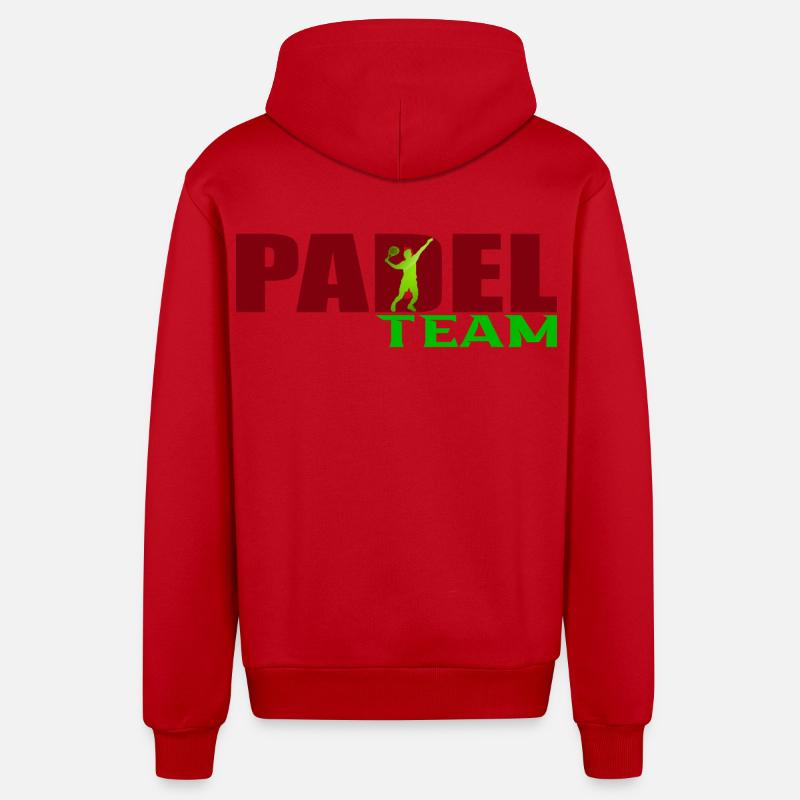 L’équipe de padel - Veste à capuche bio décontractée fabriquée en UE - rouge