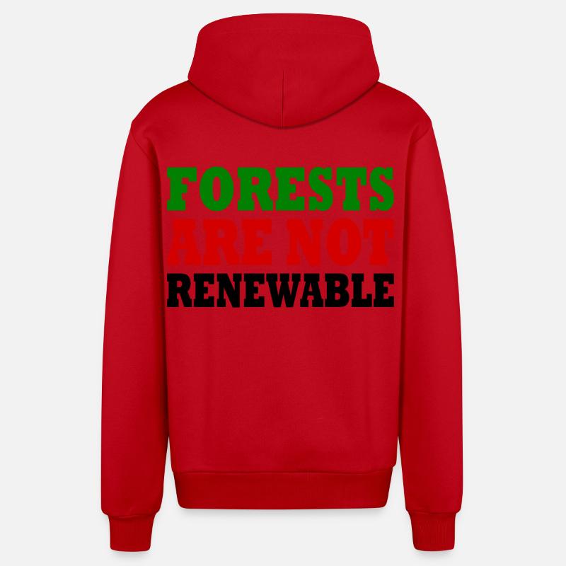 forests are not renewable - Veste à capuche bio décontractée fabriquée en UE - rouge