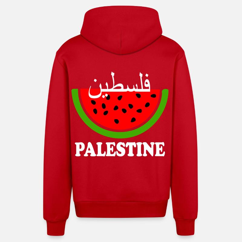 Pastèque de Palestine فلسطين - Veste à capuche bio décontractée fabriquée en UE - rouge