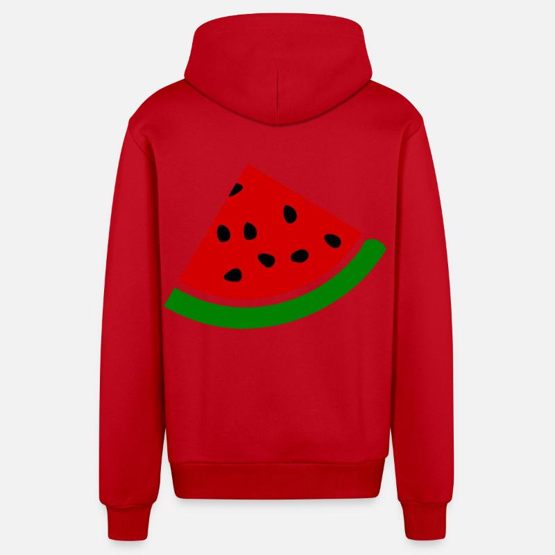 Pastèque - Veste à capuche bio décontractée fabriquée en UE - rouge