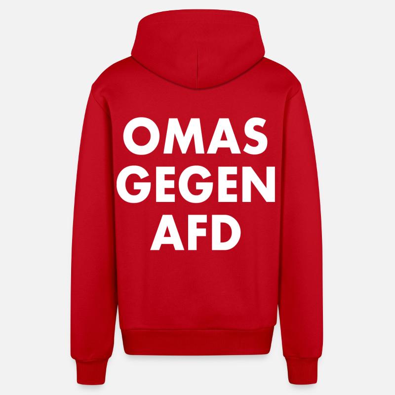 Mamies contre afd - Veste à capuche bio décontractée fabriquée en UE - rouge