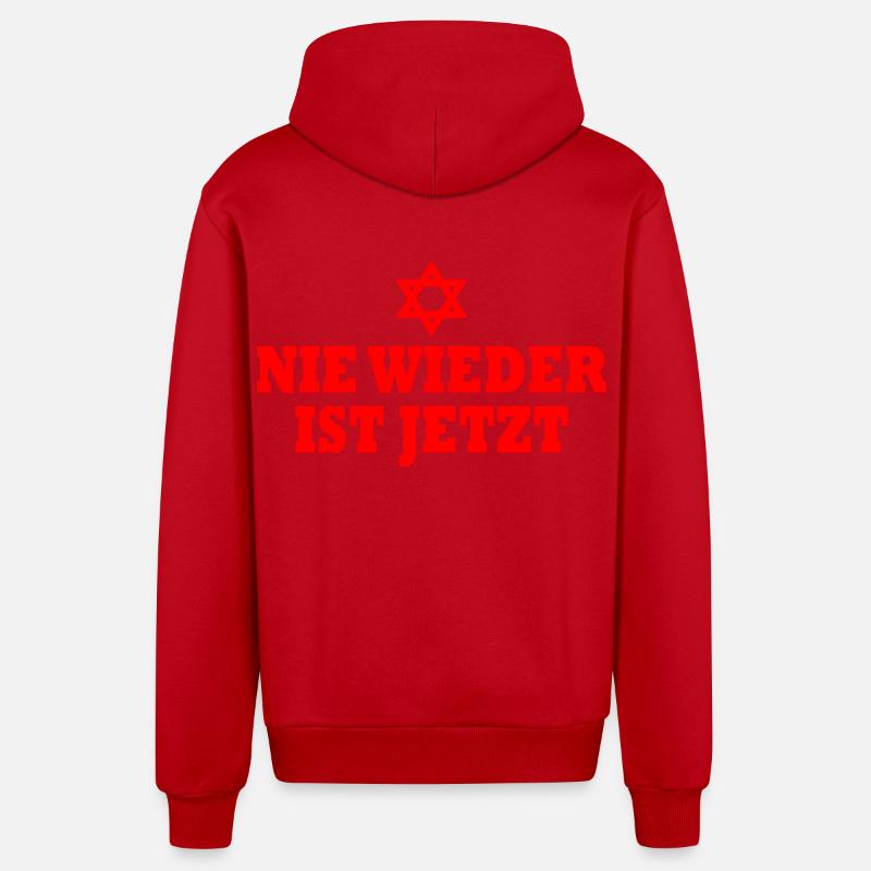 Plus jamais, c’est maintenant - Veste à capuche bio décontractée fabriquée en UE - rouge