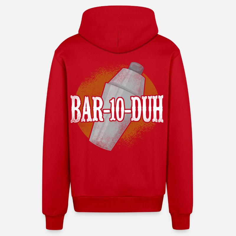 Barman Mixologue Bar-10-Duh - Veste à capuche bio décontractée fabriquée en UE - rouge