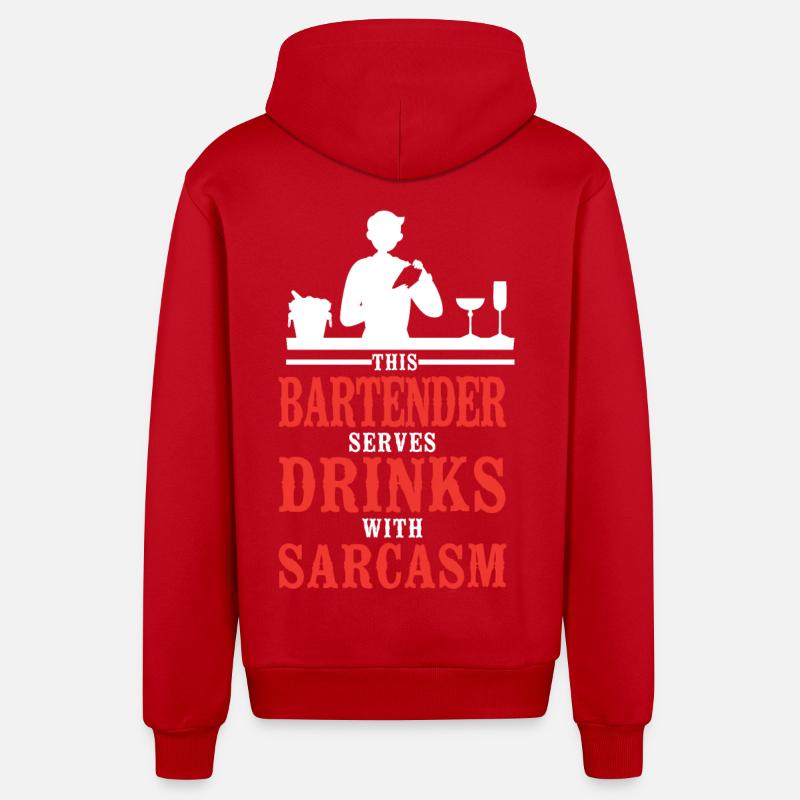 Barman Mixologue This - Veste à capuche bio décontractée fabriquée en UE - rouge