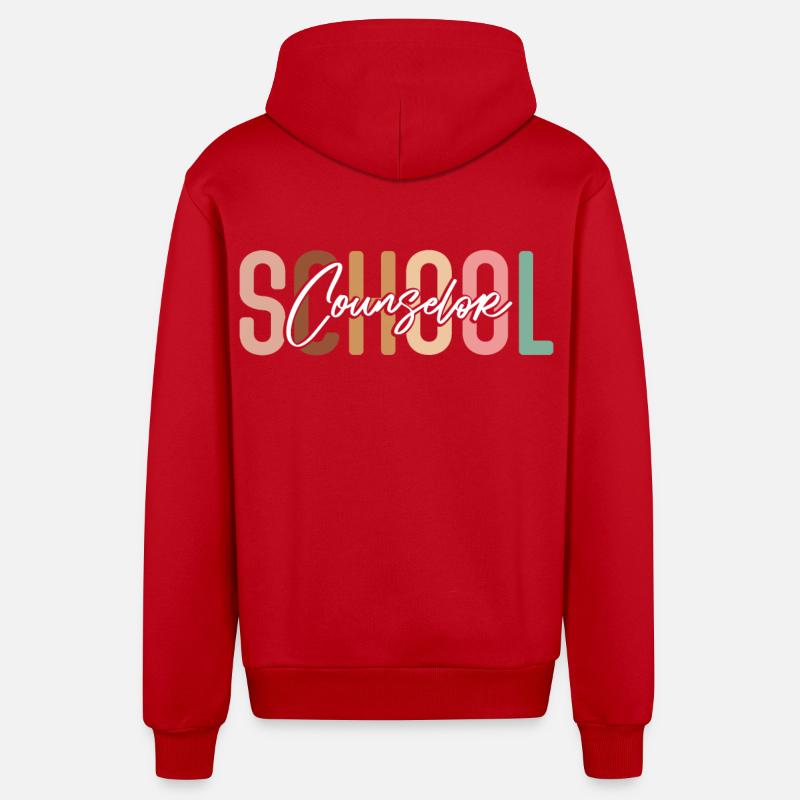 Conseiller scolaire Conseiller scolaire - Veste à capuche bio décontractée fabriquée en UE - rouge