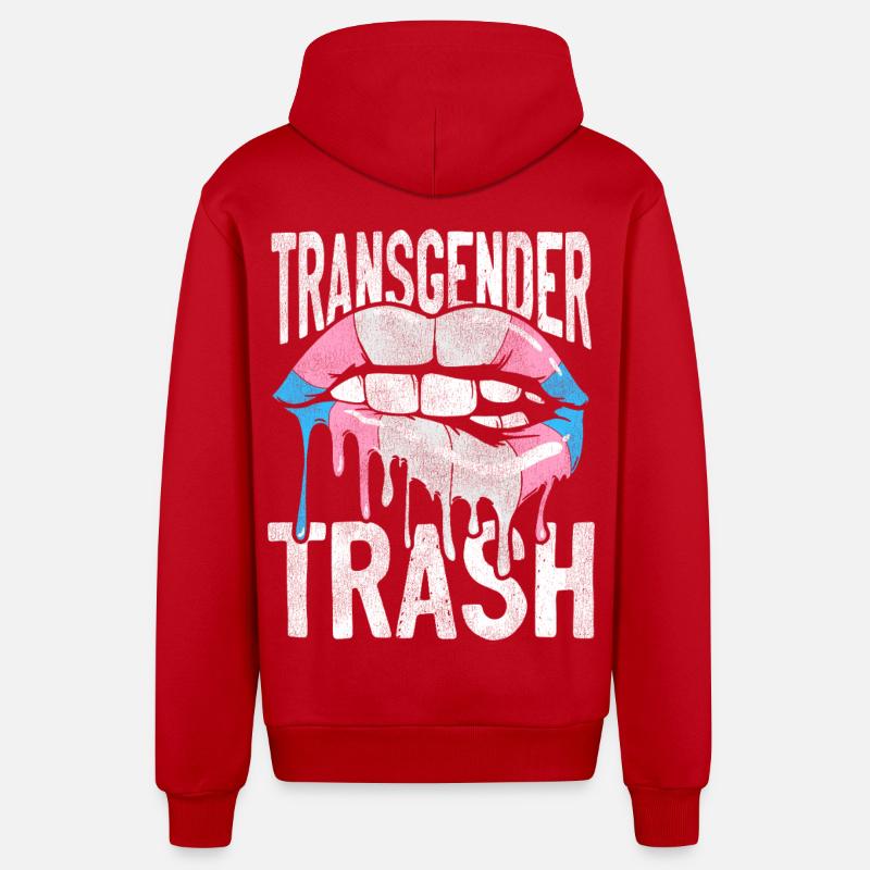 Fierté LGBT transgenre - Veste à capuche bio décontractée fabriquée en UE - rouge