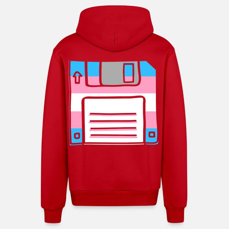 Fierté LGBT transgenre - Veste à capuche bio décontractée fabriquée en UE - rouge
