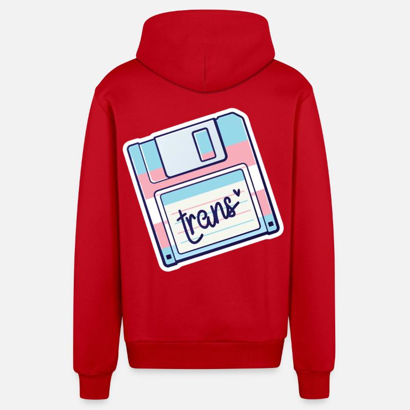 Fierté LGBT transgenre - Veste à capuche bio décontractée fabriquée en UE - rouge