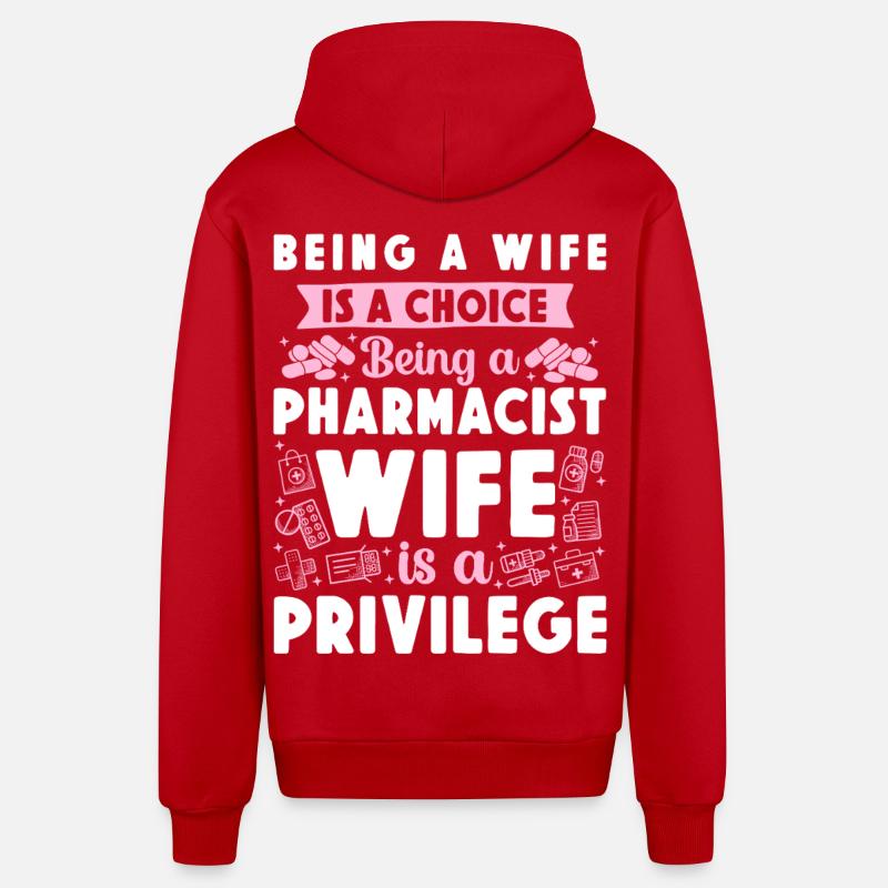 Pharmacy Tech Technician - Organic Relaxed Kapuzenjacke Made in EU - Rot