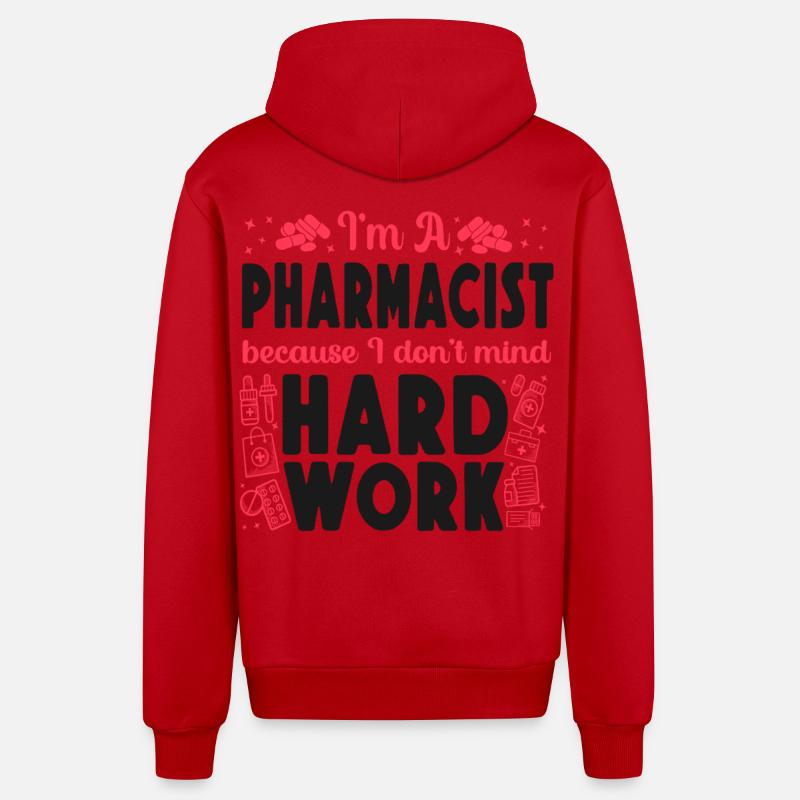Technicien en pharmacie - Veste à capuche bio décontractée fabriquée en UE - rouge