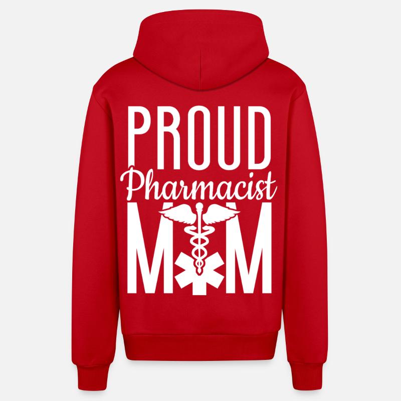 Technicien en pharmacie - Veste à capuche bio décontractée fabriquée en UE - rouge