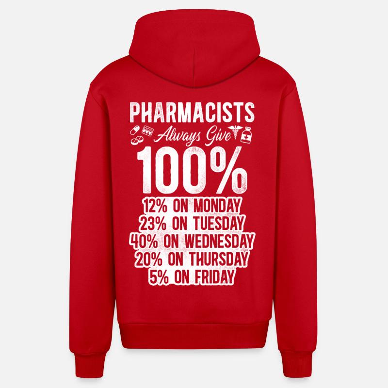 Pharmacy Tech Technician - Organic Relaxed Kapuzenjacke Made in EU - Rot