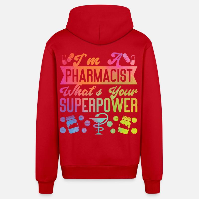Pharmacy Tech Technician - Organic Relaxed Kapuzenjacke Made in EU - Rot