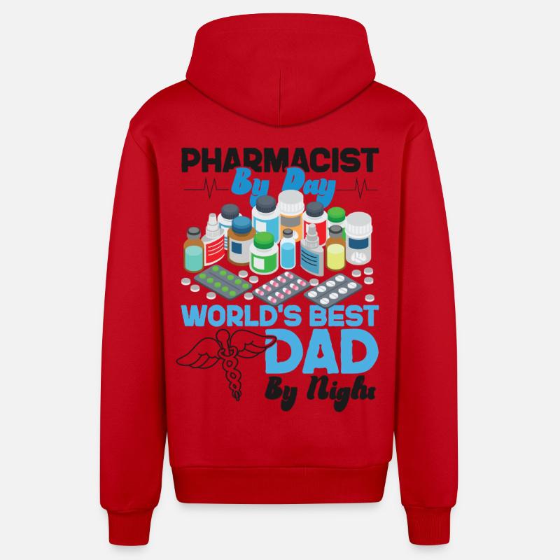 Technicien en pharmacie - Veste à capuche bio décontractée fabriquée en UE - rouge