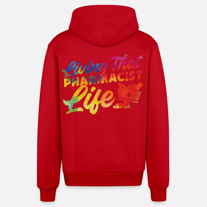 Pharmacy Tech Technician - Organic Relaxed Kapuzenjacke Made in EU - Rot