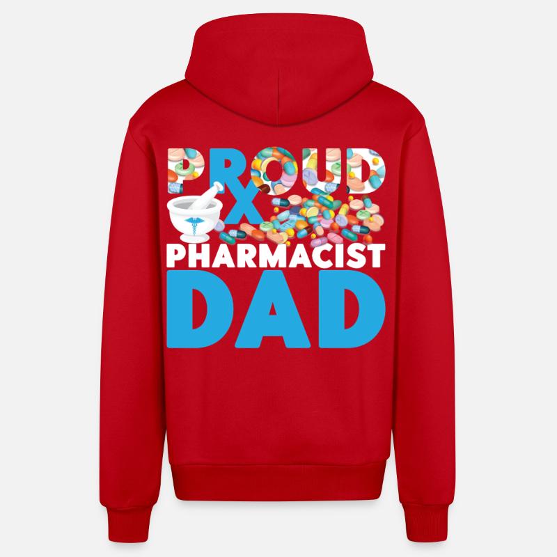 Technicien en pharmacie - Veste à capuche bio décontractée fabriquée en UE - rouge
