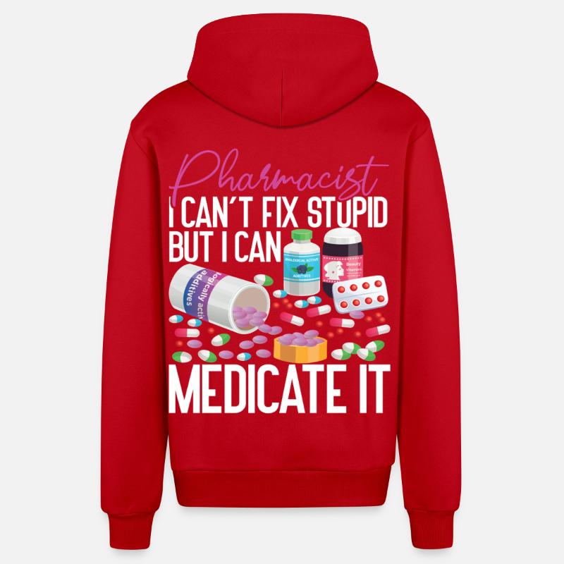 Pharmacy Tech Technician - Organic Relaxed Kapuzenjacke Made in EU - Rot