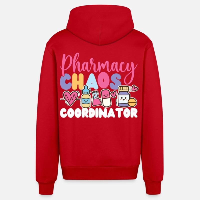 Pharmacy Tech Technician - Organic Relaxed Kapuzenjacke Made in EU - Rot