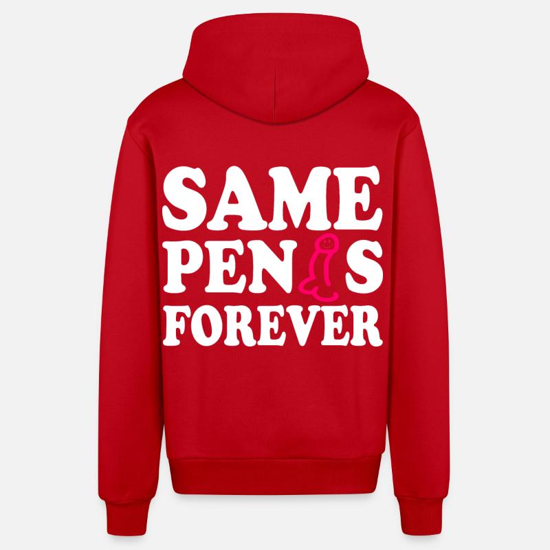 Same penis forever - Organic Relaxed Hooded Jacket Made in EU - red
