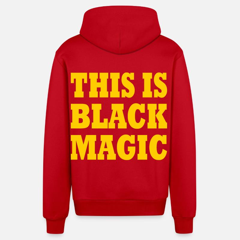 this is black magic - Veste à capuche bio décontractée fabriquée en UE - rouge