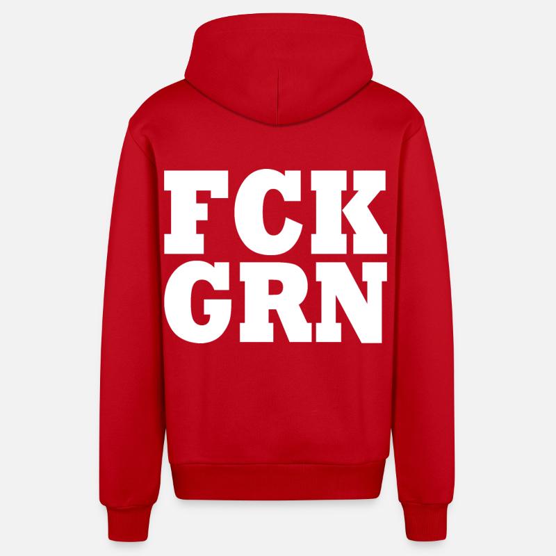 Fck grn - Organic Relaxed Kapuzenjacke Made in EU - Rot