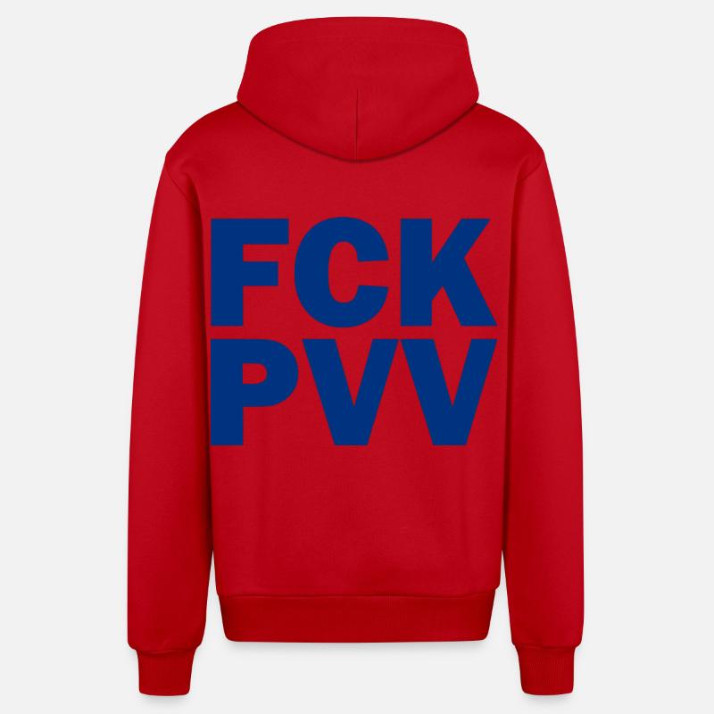 pvv - Veste à capuche bio décontractée fabriquée en UE - rouge