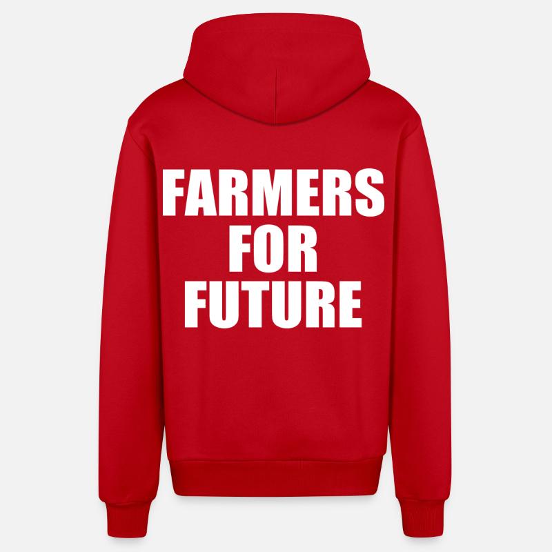 farmers for future - Veste à capuche bio décontractée fabriquée en UE - rouge